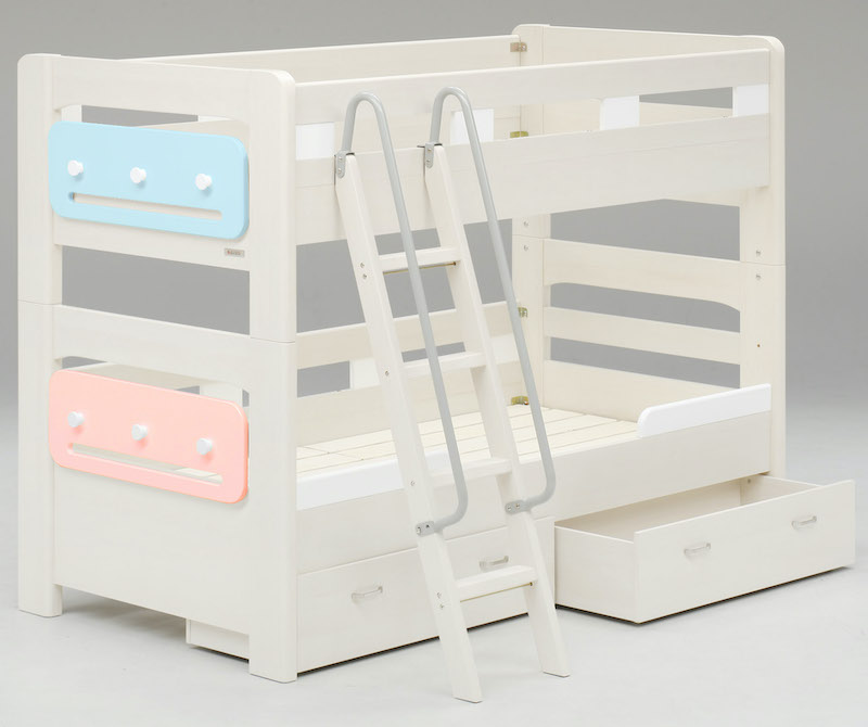キャビネット ベッド下収納が選べる人気の２段ベッド ラキッズ 家具 インテリアのファニチャードーム