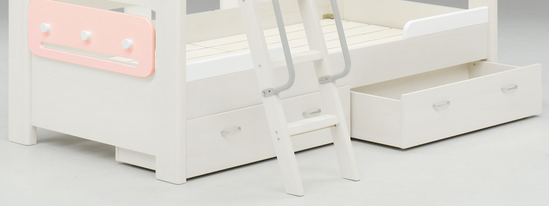 キャビネット ベッド下収納が選べる人気の２段ベッド ラキッズ 家具 インテリアのファニチャードーム