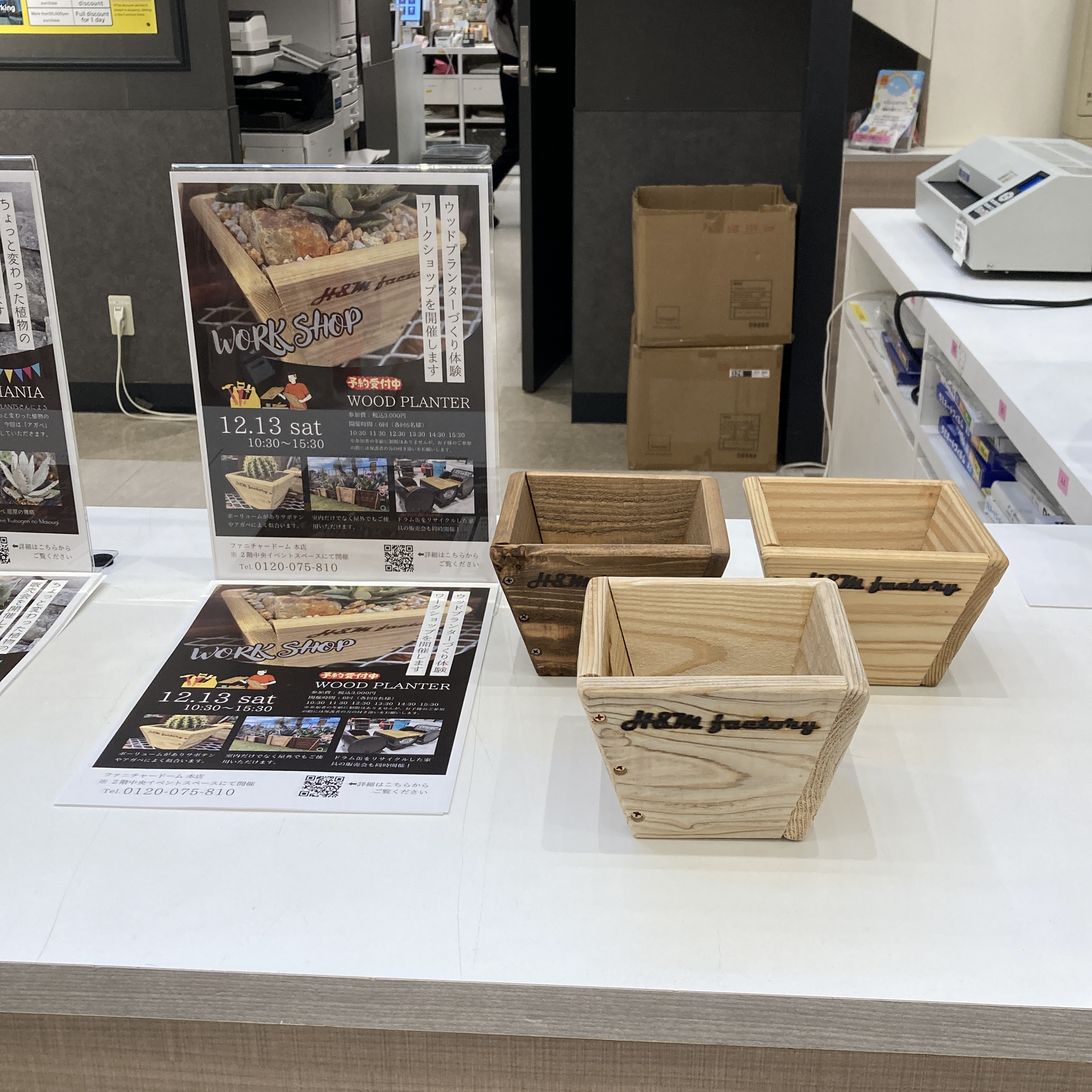 ファニチャードーム ウッドプランター見本