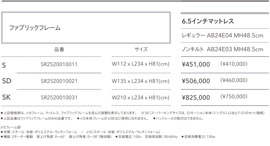 ファニチャードーム シモンズ 電動ベッド
