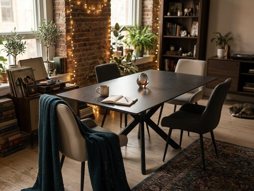 ダイニングテーブル　セラミック　伸長式